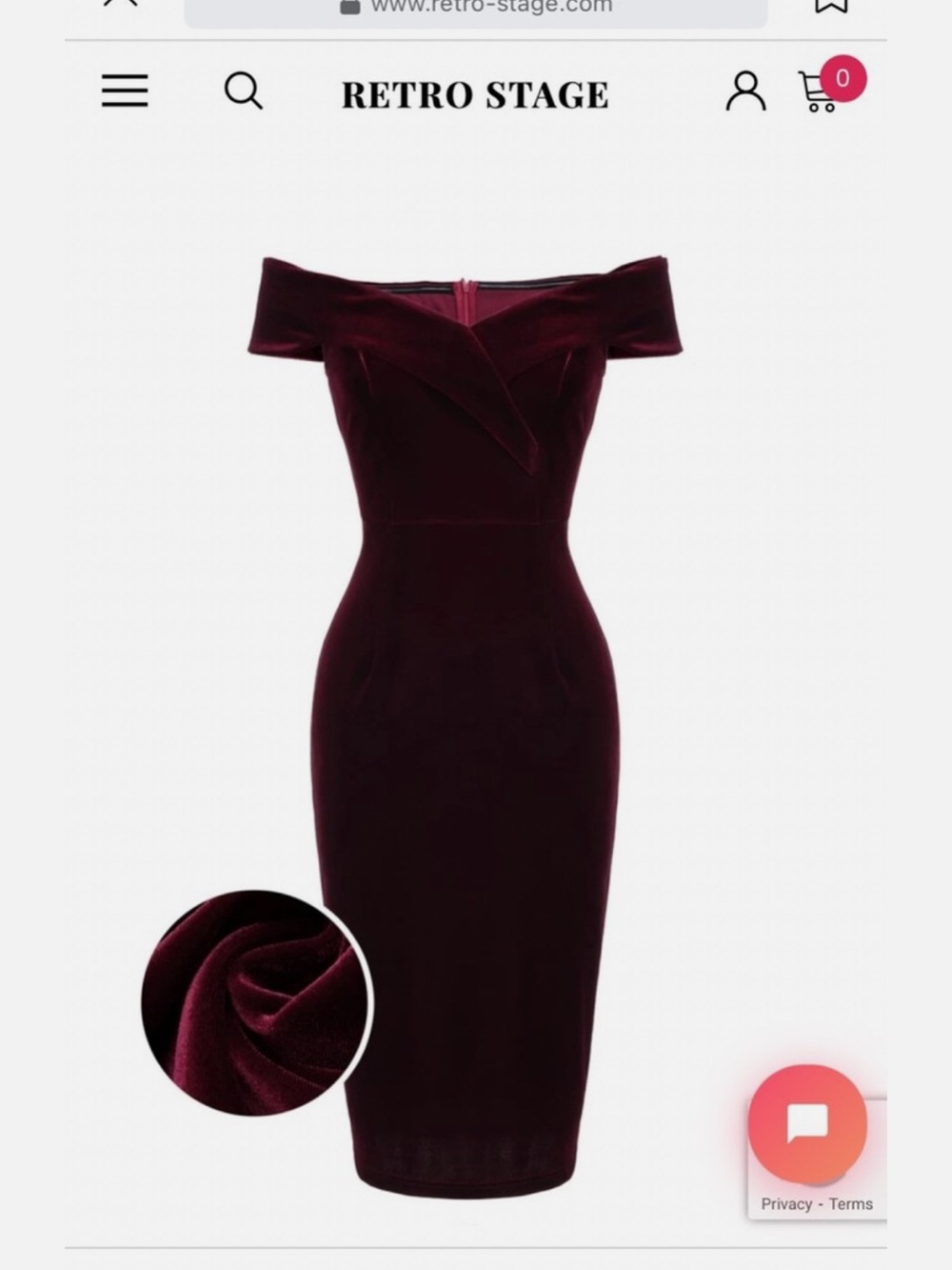 Women’s Off-Shoulder Velvet Sheath Dress in Burgundy